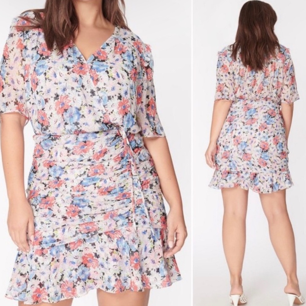 Veronica Beard Dakota Ruched Floral Print Dress